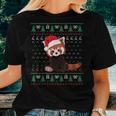 Red Panda Christmas Ugly Sweater Xmas Pajamas Women T-shirt Gifts for Her