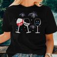 Red White And Blue Wine Glass For 4Th Of July Wine Women T-shirt Gifts for Her