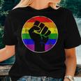 Resist Fist Rainbow Lesbian Gay Lgbt Strength Power & Pride Women T-shirt Gifts for Her