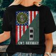 Retired Army Chief Warrant Officer Two Cw2 Half Rank & Flag Women T-shirt Gifts for Her