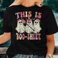 Retro Groovy This Is Some Boo Sheet Halloween Ghost Women T-shirt Gifts for Her