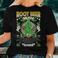 Root Beer Kush Hybrid Cross Marijuana Strain Cannabis Leaf Beer Women T-shirt Crewneck Gifts for Her