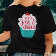 I Run On Jesus And Cupcakes Cute Christian Baking Women T-shirt Gifts for Her