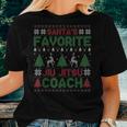 Santa's Favorite Jiu Jitsu Coach Ugly Christmas Sweater Women T-shirt Gifts for Her
