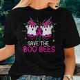Save The Boobees Boo Bees Ribbon Breast Cancer Halloween Women T-shirt Gifts for Her