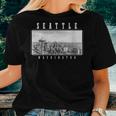 Seattle Washington Skyline Pride Space Needle Vintage Women T-shirt Gifts for Her