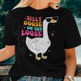 Silly Goose On The Loose Retro Vintage Groovy Women T-shirt Gifts for Her