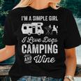 Im A Simple Girl Love Dogs Camping And Wine Camper Women T-shirt Gifts for Her