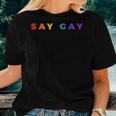 Small Say Gay Rainbow Subtle Pride Florida Equality Lgbtq Women T-shirt Gifts for Her
