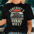 Somebodys Feral Wifey Wife Retro Feral Cat Animal For Wife Women T-shirt Gifts for Her