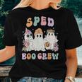 Sped Boo Crew Halloween Floral Ghost Special Ed Sped Teacher Women T-shirt Gifts for Her
