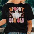 Spooky Big Sis Halloween Sister Ghost Costume Retro Groovy Women T-shirt Gifts for Her