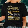 Stepping Into My October Birthday With God's Grace & Mercy Women T-shirt Gifts for Her