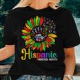 Sunflower Latino Hispanic Heritage Month Roots And Flags Women T-shirt Gifts for Her