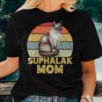 Suphalak Cat Mom Retro Vintage Cats Lover & Owner Women T-shirt Gifts for Her
