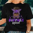Support Squad Afro Messy Bun Domestic Violence Awareness Women T-shirt Gifts for Her