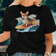 Surfing Corgi On A Surfboard On A Wave Surf Beach Women T-shirt Gifts for Her Surfing Corgi On A Surfboard On A Wave Surf Beach Women T-shirt Gifts for Her