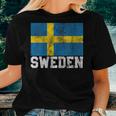 Swedish Sweden Flag National Pride Roots Country Family Women T-shirt Gifts for Her