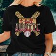 T Ball Auntie Leopard Print Softball Auntie Baseball Mom Women T-shirt Gifts for Her