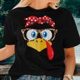 Thanksgiving Day Turkey Face Leopard Print Glasses Women Women T-shirt Gifts for Her