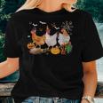 Three Chickens Halloween Mummy Witch Scary Pumpkins Farmer Women T-shirt Crewneck Gifts for Her Three Chickens Halloween Mummy Witch Scary Pumpkins Farmer Women T-shirt Crewneck Gifts for Her