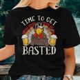 Time To Get Basted Beer Costume Let's Get Adult Turkey Women T-shirt Gifts for Her