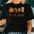 Tis The Season Autumn Football Pumpkin Leaves Funny Boy Girl Women T-shirt Gifts for Her