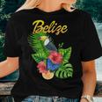 Toucan Bird Tropical Flowers Belize Travel Souvenir Women T-shirt Gifts for Her