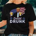 Trump 4Th Of July Drinking Presidents Donald Drunk Women T-shirt Gifts for Her
