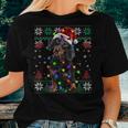 Ugly Sweater Christmas Lights Dachshund Dog Lover Women T-shirt Gifts for Her