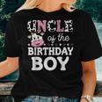 Uncle Of The Birthday Boy Farm Cow Daddy Papa 1St Women T-shirt Gifts for Her