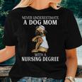 Never Underestimate A Dog Mom Who With A Nursing Degree Women T-shirt Gifts for Her