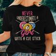 Never Underestimate A Girl With A Cute Stick Billiard Pool Women T-shirt Gifts for Her