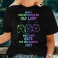 Never Underestimate An Old Lady Who Loves Cats Born In July Women T-shirt Gifts for Her