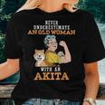 Never Underestimate An Old Woman With An Akita Women T-shirt Gifts for Her