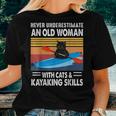 Never Underestimate An Old Woman With Cats And Kayaking Women T-shirt Gifts for Her