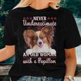 Never Underestimate An Old Woman With A Papillon Women T-shirt Gifts for Her