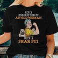 Never Underestimate An Old Woman With A Shar Pei Women T-shirt Gifts for Her