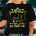 Never Underestimate The Power Of Woman With Chicken FarmerWomen T-shirt Gifts for Her