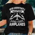 Never Underestimate A Woman Who Fixes Airplanes Mechanic Women T-shirt Gifts for Her