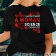 Never Underestimate Woman With A Science Degree Punny Women T-shirt Gifts for Her