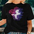 Unicorn On Floral Explosion Bisexuality Relaxed Fit Women T-shirt Gifts for Her