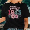 Vintage 1943 80Th Birthday Made In 1943 Floral 80 Year Old Women T-shirt Gifts for Her