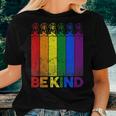 Vintage Doberman Rainbow Flag Be Kind Lgbt Pride Women T-shirt Gifts for Her