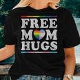 Vintage Free Mom Hugs Rainbow Heart Lgbt Pride Month Women T-shirt Gifts for Her