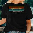 Vintage Sunset Stripes Attleboro Falls Massachusetts Women T-shirt Gifts for Her