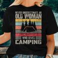Vintage Never Underestimate An Old Woman Who Loves Camping Women T-shirt Gifts for Her