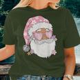 Pink Santa Retro Groovy Funky Disco Christmas Floral Women T-shirt Gifts for Her
