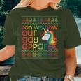 Gay Christmas Rainbow Unicorn Don We Now Our Gay Apparel Women T-shirt Gifts for Her