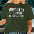 Most Likely To Drink All Santa's Coffee Matching Christmas Women T-shirt Gifts for Her